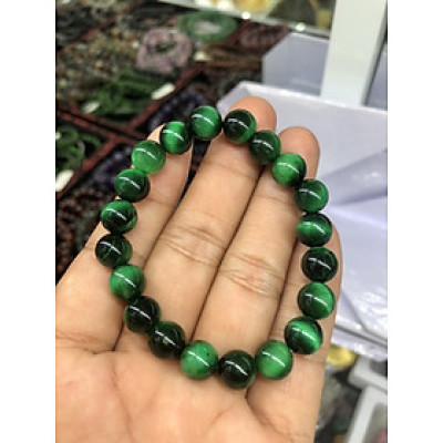 Vòng đeo tay, lắc tay phong thủy đá mắt hổ xanh