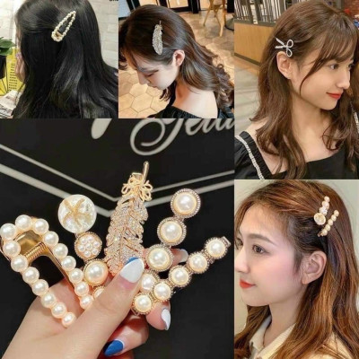 Vĩ kẹp tóc 5-6 món cao cấp , thiết kế độc lạ , kim loại đính hạt , tạo hình tinh xảo , phụ kiện  kẹp tóc cho bạn gái làm đẹp mỗi ngày
