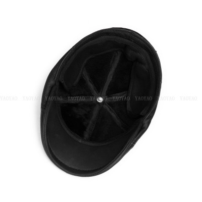 Nón nam BHY1969 Mũ beret nam da cừu cao cấp, sang trọng