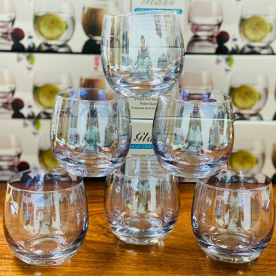 BỘ 6 CỐC THỦY TINH TRÒN CAO CẤP DÙNG UỐNG NƯỚC SANG TRỌNG - VD96