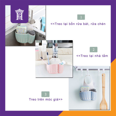 Giỏ Treo Chậu Rửa Bát Bồn Rửa Chén Chất Lượng Cao Đựng Giẻ Rửa Bát - Hoàng Gia JY189 - Màu Xanh Ngọc