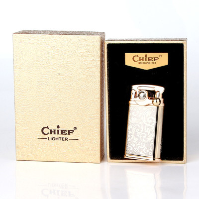 Vỏ Hột Quẹt Bật Lửa Hột Quẹt Xăng Đá Hoa Văn Chief CF018-13 Đánh Lửa Tự Động - Nhiều Màu(KHÔNG CÓ XĂNG)