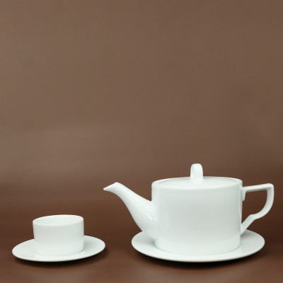 Bộ ấm chén Kim Lai trắng sứ cao cấp Long Phương