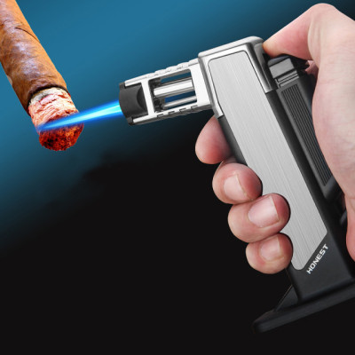 Vỏ Hột Quẹt Bật Lửa Khò 1 Tia Để Bàn Honest BCZ-484 Thiết Kế Đẹp Độc Lạ Lửa Khò Mạnh Mẽ - Dùng Gas Cao Cấp