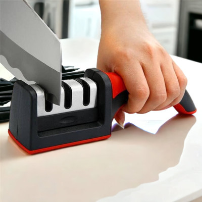 Dụng cụ mài dao , kéo đa năng 3 rãnh sắc bén ,máy mài dao bằng tay 3 cấp độ siêu tốc nhanh và tiện dụng