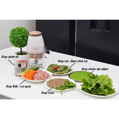 Máy xay thực phẩm nhà bếp  với 4 lưỡi dao siêu tốc nhỏ gọn và tiện lợi tiết kiệm thời gian 