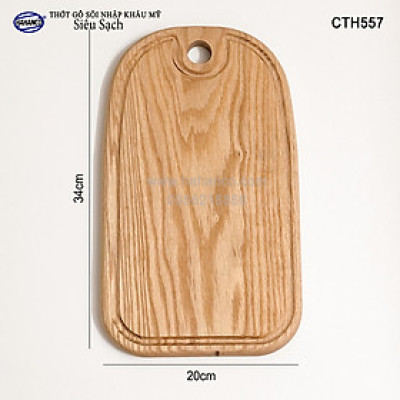 Thớt cỡ lớn gỗ Sồi Mỹ (OAK) có rãnh bao quanh tiện dụng (CTH557) hàng Xuất Khẩu Châu Âu - khay bánh mì/trái cây/ bít tết/ pizza/ phụ kiện chụp ảnh, bày món ăn trong nhà hàng - Sang trọng trên bàn ăn - HAHANCO