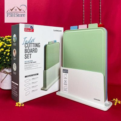 Bộ 3 thớt nhựa kháng khuẩn Lock&Lock kèm giá đỡ CSC251