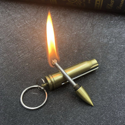 Hộp quẹt diêm xăng hình viên đạn - Màu Vàng Đồng