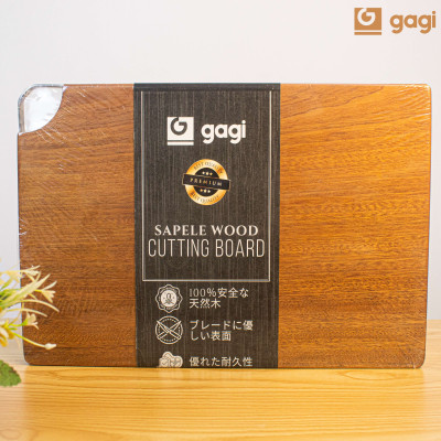 Thớt Gỗ Xoan Đào Cao Cấp GAGI Mã GC11 To Dày, Có Rảnh Thu Nước, Thiết Kế Thông Minh Tích Hợp Đá Mài Và Khe Cắm Điện Thoại, Móc Treo Tiện Lợi - Hàng Chính Hãng