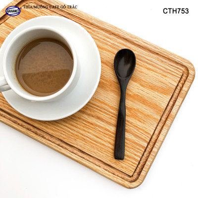 Thìa Cà Phê, muỗng pha trà, gỗ Trắc/Cẩm (HAHANCO) Chuôi uốn lượn sóng/Độc đáo - CTH753