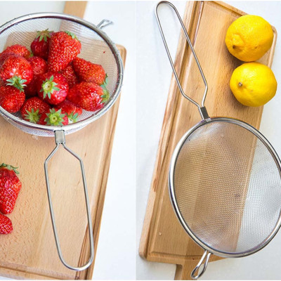 Combo vợt lọc thực phẩm inox cao cấp Echo Metal + set 2 miếng bọt biển rửa chén bát - nội địa Nhật Bản