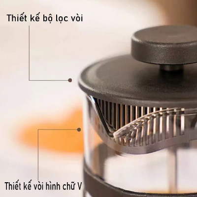 Bình Pha Trà Cà Phê Kiểu Pháp Cao Cấp 350ml Nóng Lạnh Văn Phòng Du Lịch Dã Ngoại Phượt