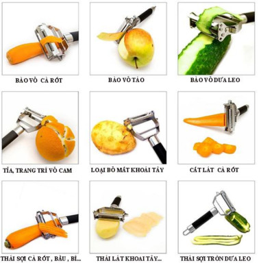 Dụng cụđa chức năng bằng Inox cho nhà bếp - máy cắt gợt rau củ quả,bộ cắt gọt rau củ quả - 206477