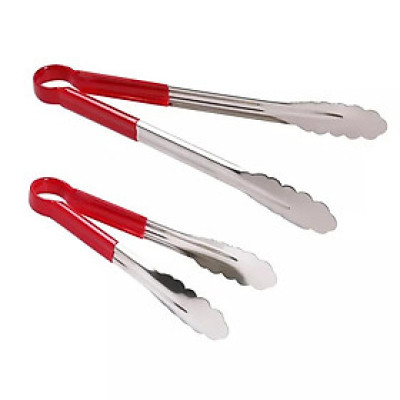 Kẹp gắp thức ăn bằng inox (Cán Đỏ) 