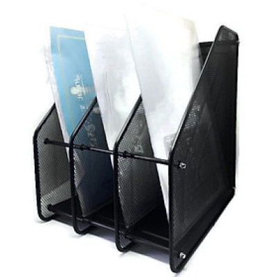 Khay kệ để tài liệu sách vở hồ sơ 3 ngăn kim loại