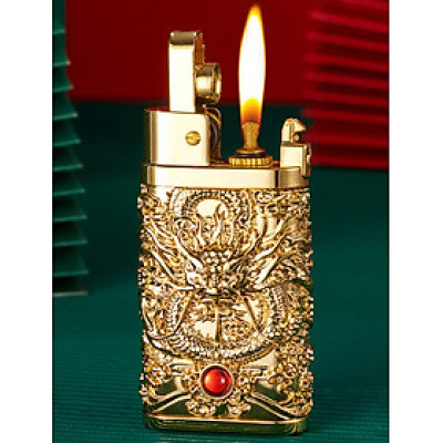 Vỏ Hột Quẹt Bật Lửa Xăng Đá Yubang YB03 Hình Rồng Cuộn 4 Mặt Nhả Ngọc Cực Đẹp