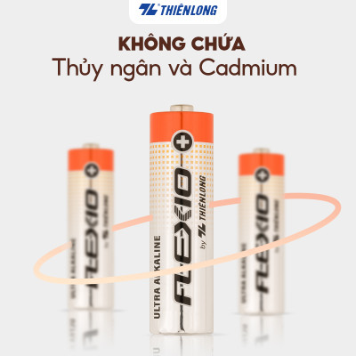 Vỉ 2 Pin Alkaline AAA Thiên Long Flexio