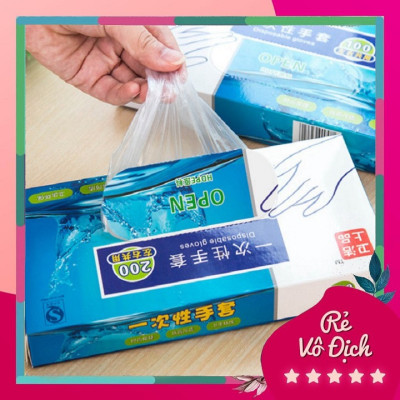 Set 200 Găng Tay Nilon Trong Suốt Sử Dụng Một Lần Tiện Lợi 