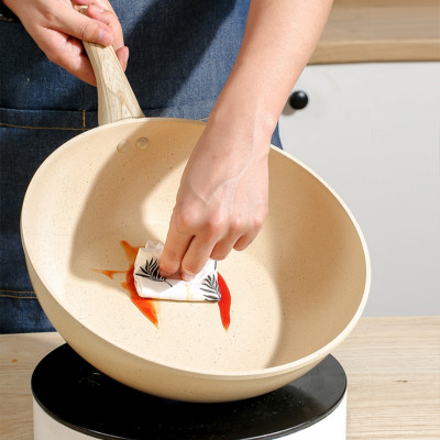 Chảo Chống Dính Bếp Từ Vân Đá Kiểu Nhật 20cm Đến 30cm, Chảo Chống Dính Đáy Từ Ceramic Cán Gỗ, Chảo Nhật