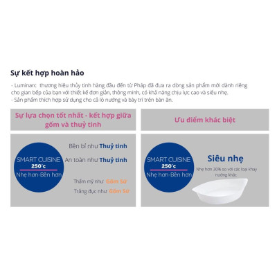 Khay Nướng Thủy Tinh Luminarc Smart Cuisine Oval 32*20CM - N3083