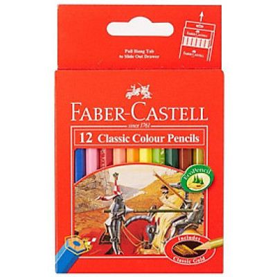 Faber-Castell-115851-Chì Màu Classic Knight - 12 Màu Ngắn
