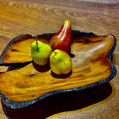 Khay gỗ tự nhiên đựng trái cây, khay gỗ trang trí đẹp, (giao hàng mẫu ngẫu nhiên)