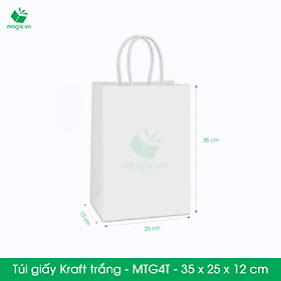 MTG4 MTG4T - 35x25x12 cm - Combo 300 túi giấy Kraft Nhật cao cấp