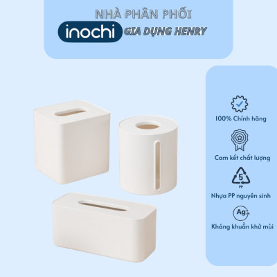 Hộp khăn giấy vuông,Tròn, chữ nhật sano inochi màu trắng sang trọng