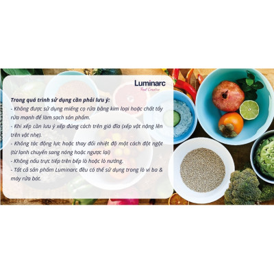 Tô Thủy Tinh Luminarc Diwali Lines 18cm trắng sứ cường lực, kháng vỡ -  1 cái - Q1672