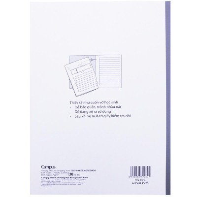Giấy Kiểm Tra Kẻ Ngang Dạng Vở - Campus TPN-B5L30 (30 Tờ Đôi)