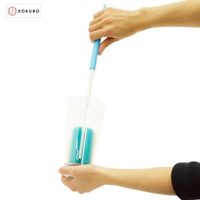 Dụng cụ cọ rửa bình nước, chai lọ cán dài Kokubo - Made in Japan
