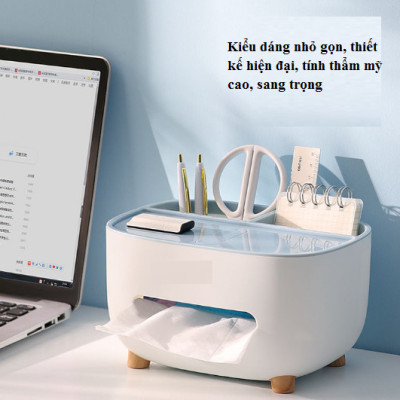 Hộp đựng khăn giấy, remote, điện thoại để bàn cao cấp, Kệ lưu trữ đồ dùng đa năng siêu tiện dụng
