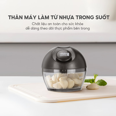Dụng cụ xay tỏi ớt, thực phẩm Lebenlang LBL3999 dung tích 180ml nhỏ gọn, dây kéo rút tiện lợi - hàng chính hãng