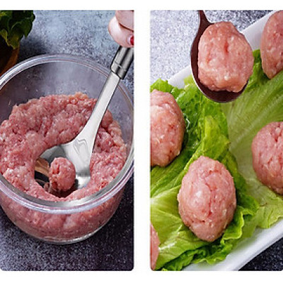Muỗng Thìa Inox Tạo Làm Thịt Viên Cá Viên Chia Thịt Viên Nhanh Tiện Dụng/Dụng cụ làm khuôn thịt viên cá viên hình tròn