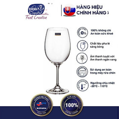 Bộ 6 ly thủy tinh pha lê glass uống vang 350 ml