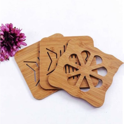 6 Miếng Lót Cốc , Lót Nồi Bằng Gỗ 