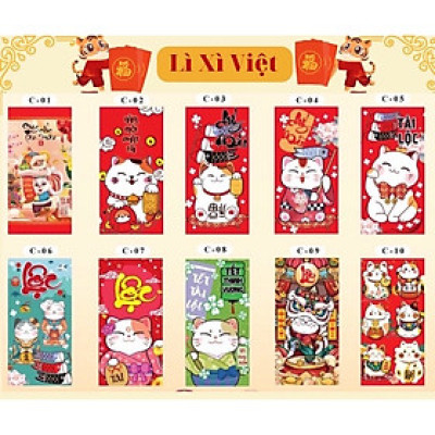 Combo 100 bao lì xì ì Tết  hàng đẹp nhiều mẫu mới , vô cùng xinh xắn và cute 