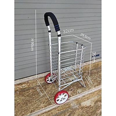Xe kéo đi chợ hợp kim niken siêu cứng và bền chông gỉ sét xe kéo đi chợ gấp gọn cỡ lớn ( bánh xe có vòng bi )