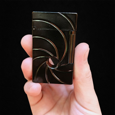 Vỏ Hột Quẹt Bật Lửa Gas Đá Upon 007 Limited Edition D117D Đục Lỗ Màu Đen Dòng 3 Ligne Cực Hiếm - Dùng Gas Đá Cao Cấp