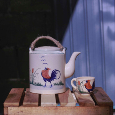 Bộ Tách Trà Con Gà - Gốm Sứ Mỹ Nghệ Vẽ Tay - Phong Cách Nam Bộ xưa - Dung tích 1 lít 