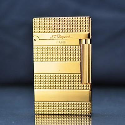 Vỏ Hột Quẹt Bật Lửa Upon D72V Sơn Mài Ánh Vàng Bóng Họa Tiết Ô Vuông Kẻ Ngang Cao Cấp