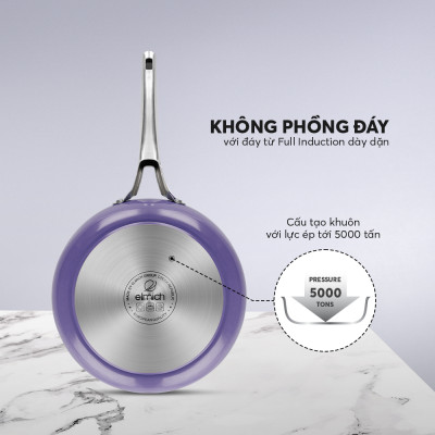 Chảo chống dính Full induction Elmich Hera EL8248 đương kính 28cm miệng chống văng dầu - Hàng chính hãng