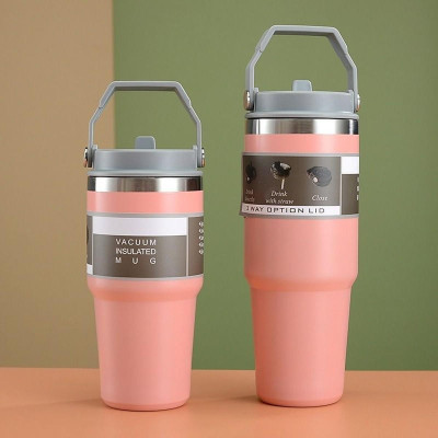 Ly Giữ Nhiệt Cốc Giữ Nhiệt Kèm Ống Hút 900ml Nắp Dạng Xoay, Bình Nước Giữ Nhiệt 900ml