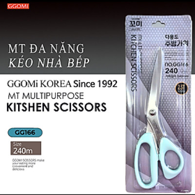 [HÀNG CHÍNH HÃNG]Kéo nhà bếp tiện lợi GGOMi Hàn Quốc GG166 màu sắc pastel dài 25cm,độ dài lưỡi 10.3cm bằng thép không gỉ