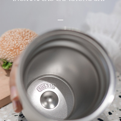 Cốc Giữ Nhiệt Teement Inox 316 Cách Nhiệt, Dung Tích 480ml, Có Dây Cầm Tay Chắn Chắn - Hàng Chính Hãng
