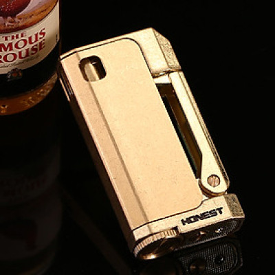 Vỏ Hộp Quẹt Bật Lửa xăng đá Honest BCZ-474 thiết kế đẹp độc lạ - dùng xăng bấc đá cao cấp