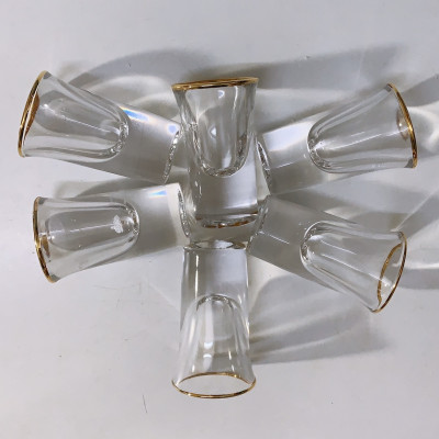 BỘ 6 LY RƯỢU THỦY TINH TEAPOS VIỀN VÀNG 20ML - ANTH694