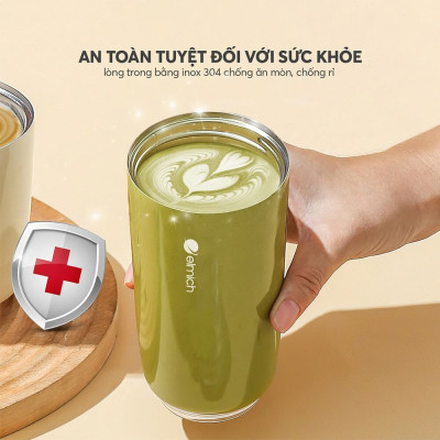 Ly giữ nhiệt inox 304 Elmich EL8300 dung tích 420ml, Hàng chính hãng, chống rò rỉ, nắp dạng bật - JoyMall