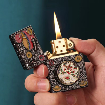 Vỏ Hột Quẹt Bật Lửa Xăng Đá Zorro Z-KJ10253C Ruột Bằng Đồng Khắc Họa Tiết Đẹp Độc Lạ